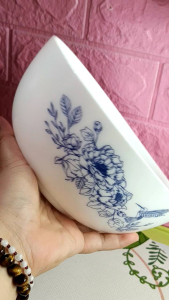 2-PC Chinoiserie Opalware Serving Bowls: Microwave & Dishwasher Safe