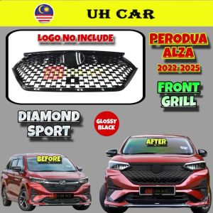 (DIAMOND SPORT) Proton Alza 2022-2025 Front Bumper Grill Grille Abs Glossy Black