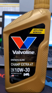 โปร!!น้ำมันเครื่อง VALVOLINE CHAMP EXTRA 4T 10W-30 ขนาด 1ลิตร+กรองน้ำมันเครื่อง yamaha