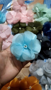 APLIKASI BUNGA ORGANZA JUMBO 10CM / BUNGA PAYET