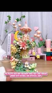 Sembo Flower in Moonlight Building Blocks Educational Toys Children Cute Cat Flowers Carousel Swing
