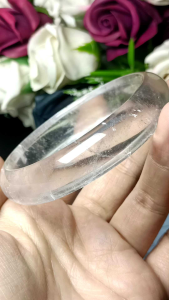 (Certificate) Premium Quality Clear Quartz White Quartz Crystal Bangle 61mm +-(附证书)极品天然白水晶手镯天然无优化超冰透 61mm+-