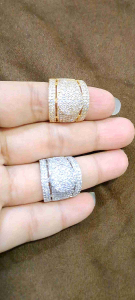 Cincin Wanita Angelaa Kristal Mewah Titanium Perak Emas