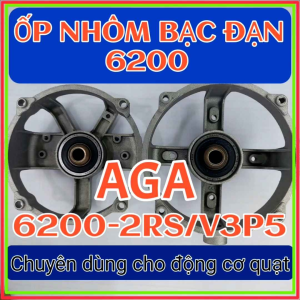 Bộ 2 bạc đạn AGA 6200-2RS/V3P5 chuyên dùng cho motor ( chính xác tốc độ cao) đóng sẵn sơmi thay thế cho ốp nhôm (đã vớt lên lổ 30 mm) bạc đạn shop YOUR FAN nhà làm nên khách an tâm sử dụng
