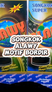 Peci Songkok Hitam Alawy Motif Bordir Warna Halus Tebel Berkualitas