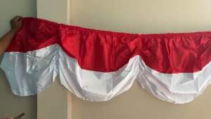 BACKGROUND KARET MERAH PUTIH 5gel 4m DAN 10gel 8m BAHAN ABUTAI BERKUALITAS PREMIUM