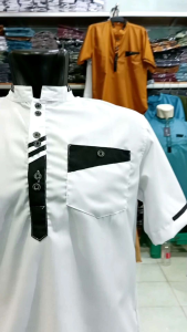 Baju Koko Kurta Dewasa Pakaian Muslim Pria Lengan Pendek Bahan Katun Premium