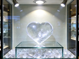 decorations display Crystal clear quartz heart shape