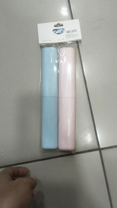 Portable Toothbrush Travel Case – 2 Piece Set (Pink & Blue) | Hygienic Storage Box | Dustproof & Waterproof