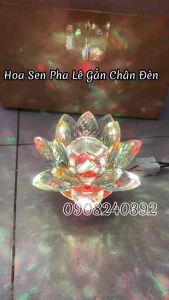 Hoa Sen Pha Lê Có LED Nhiều Chế Độ Sáng Để Trên Lư Đồng Trang Trí Bàn Thờ Trang Trí Nhà Cửa