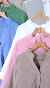 TUNIK WANITA OVERSIZE LUCIA LINEN IMPORT POLOS PUTIH BIRU SAGE PINK JUMBO BIGSIZE XXL