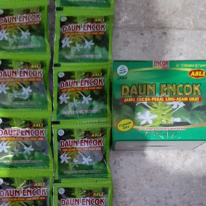 JAMU DAUN ENCOK - jabal/agung herbal asam urat encok sakit pinggang kecetit