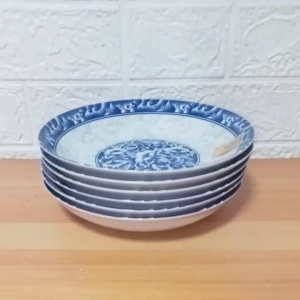 SET FOR 6 PIECES FRUIT PLATE ORIENTAL BLUES / SIZE 8 INCHES