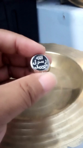 Cincin sunnah bahan titanium anti karat ukiran timbul