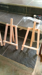 Mini Easel Setand Tripod kayu wooden Easel Holder Mini Stand Penyangga poto Tripod hp