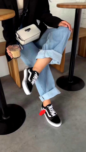 Sepatu skate VNSA Outskool Out Skol classik Warna Hitam Putih Terbaru untuk Pria dan Wanita