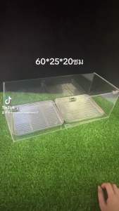 ตู้อะคริลิคใส่อาหาร ขนมปัง 60*25*20ซม มีประตู สี่เหลี่ยม