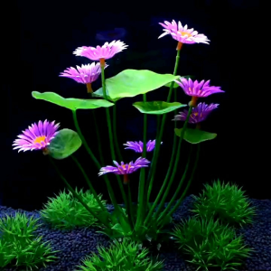 Hiasan aquarium Kembang Daun bunga hias aquascape