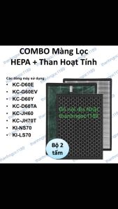 Combo Màng lọc Hepa + Than Sharp (FZ-D60HFE)KC-JH60T-W KC-JH70T-WKC-G60EV-W KC-D60EV-W