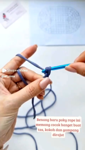 BENANG RAJUT TALI KUR 2MM 100gr / TALI RAJUT POLY KUR