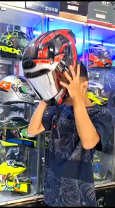 HELM FULL FACE ALV GENESIS MOTIF STRIKER BLACK YELLOW SNI VISOR IRIDIUM