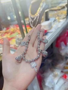 Lắc tay bi charm túi dor xi bạch kim Kami trang sức sỉ