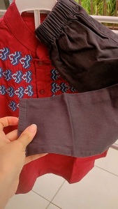 Baju Atasan  Baju Koko Anak Putih Lengan Panjang Import Murah Setelan Koko Panjang Anak Panjang Anak Laki Laki Import Murah Merah Bordir Segitiga