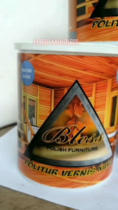 786 cat Plitur Air-Water Base-CAT Politur Vernis - cat Kayu merk Bless Polish Furniture 1 liter - Halus, Mengkilap, Cepat Kering