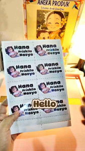 Stiker HP Custom Nama & Foto -Sticker Handphone Foto Anti Air Glossy | 1 Pack Isi 8 | Stiker HP