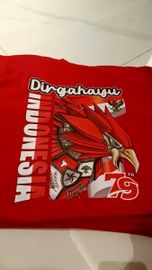 BD Atasan Kaos HUT Burung Heng RI 80 1945 Kemerdekaan RI 2025 Kaos Merah Putih 17 Agustus Kaos Pria Kaos Wanita Katun Combed