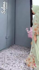 Selma Set Hijab Gamis Dress Wanita Muslimah Terbaru / Gamis Set Khimar Baju Kondangan Pesta Bahan Ceruty Motif Premium