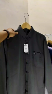kemeja polos pria warna PUTIH lengan panjang jumbo bigsize M-XXXL kemeja putih lengan panjang