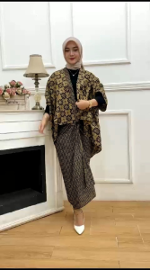 Batik Set Cardigan Baju Kondangan Kekinian Kebaya Wanita