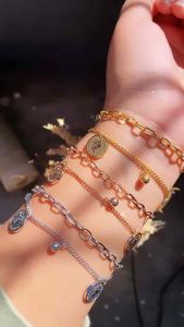 Gelang Ganda Koin Bola Silver Korean Fashion CXA154