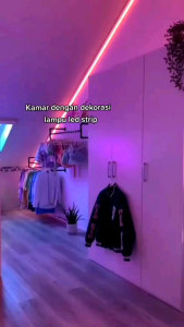 Lampu kamar tidur aesthetic remote hiasan tempel dinding ruangan  ruang tamu tv lampu  warna malam gaming tangga dinding lampu  led strip rgb Lampu Plafond Energi Hemat - Lazada