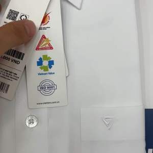 (1P0865)Áo sơ mi viettien trắng ngắn tay lai bầu (Regular )