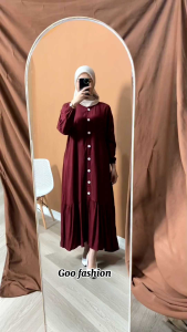 Gamis wanita terbaru lebaran 2025 //gamis wanita polos terbaru