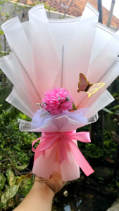 Buket Uang Kosongan Roll/ Buket Bunga Kupu-kupu/ Buket Gradasi Tinggal Tempel Gratis Kartu Ucapan