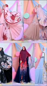(13) ELDEENA HUMAYA  Baju Gamis Syari Humaya Series By eL.Deena syari. Nazra Sha