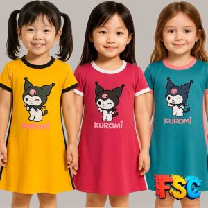 Kuromi Trendy Long Dress for Kids for Girls