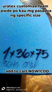 URATEX CUSTOMIZE 1x36x75 (1 inch thinkness)