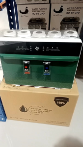 เครื่องกรองน้ำน้ำร้อนน้ำปกติก๊อกน้ำในตัวขนาด 100 gpd ความละเอียด 0.0001 ไมครอนพร้อมถังแรงดันน้ำและอุปกรณ์ครบชุดและไส้กรองพร้อมติดตั้งใช้งานได้ทันที