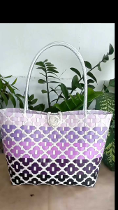 L SIZE 5.5inc x 12in x 11inc BAKUL ANYAMAN SULAM ( LARGE SIZE ) LONG HANDLES ➡️55cm-60cm KRAFTANGAN CORAK SULAM SAKURA SARAWAK WOVEN BASKET