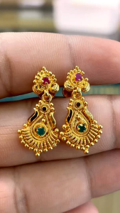 Ladies Earrings  2.50micron gold plated  Look like real gold   can Daily wear Light weight