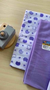 Seri Ungu Lilac - 3 PCS Bedong Motif Uk 90X110cm Bahan Kaos Bedong Bayi New Born Bedong Bayi Baru Lahir