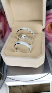 4U&I WR 01-925 Silver Italy Wedding Ring with Free Engrave Name and Promise Ring Box - Perfect for Weddings and Special Occasions