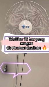Kipas Angin Dinding/ Kipas Angin Gantung 12Inch Wall Fan 1 Tali Kipas Dinding/Kipas Angin Tembok