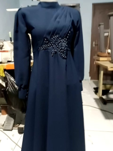 Klara Dress Wolycrape Premium: Gaun Pesta Kondangan Muslimah