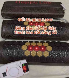 Gối đá nóng Laser Hàn Quốc HAPPY LIFE Giảm đau đầu đau mỏi cổ vai gáy và ngủ ngon