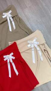 ÁO TRỄ VAI TAY DÀI ÁO BẸT VAI THUN ĐÍNH NƠ [Ảnh chụp]